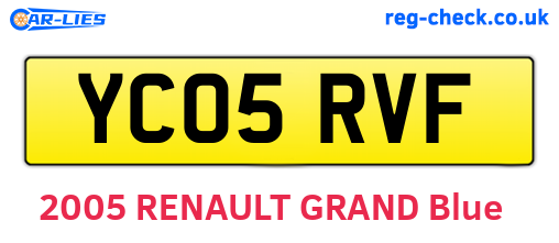 YC05RVF are the vehicle registration plates.