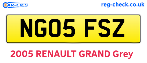 NG05FSZ are the vehicle registration plates.