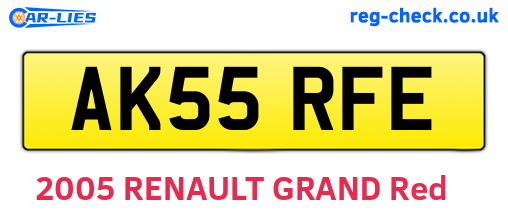 AK55RFE are the vehicle registration plates.