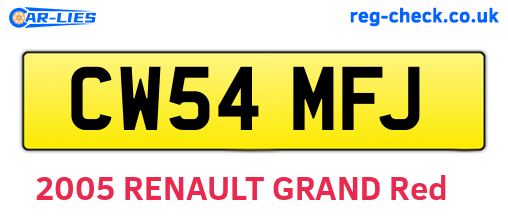 CW54MFJ are the vehicle registration plates.