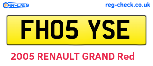 FH05YSE are the vehicle registration plates.
