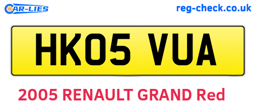 HK05VUA are the vehicle registration plates.