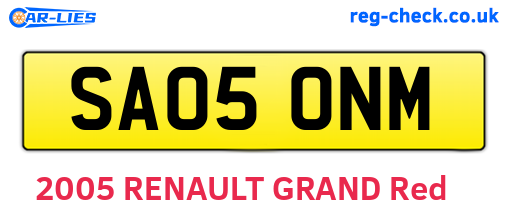 SA05ONM are the vehicle registration plates.