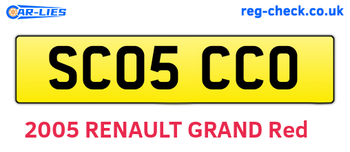 SC05CCO are the vehicle registration plates.