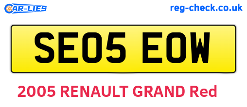 SE05EOW are the vehicle registration plates.