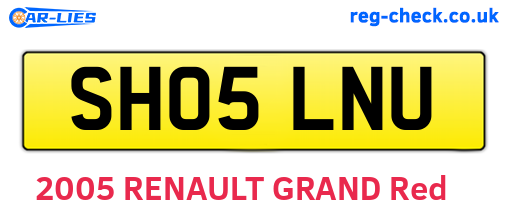 SH05LNU are the vehicle registration plates.