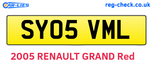 SY05VML are the vehicle registration plates.