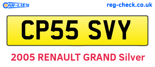 CP55SVY are the vehicle registration plates.