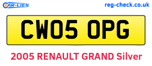 CW05OPG are the vehicle registration plates.