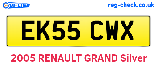 EK55CWX are the vehicle registration plates.