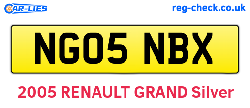 NG05NBX are the vehicle registration plates.