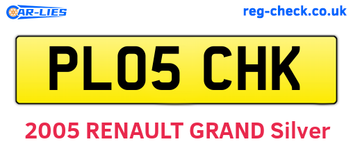 PL05CHK are the vehicle registration plates.