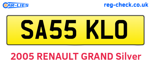 SA55KLO are the vehicle registration plates.
