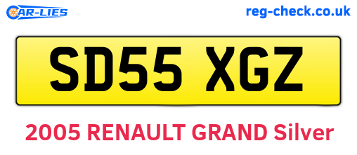 SD55XGZ are the vehicle registration plates.