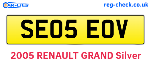SE05EOV are the vehicle registration plates.