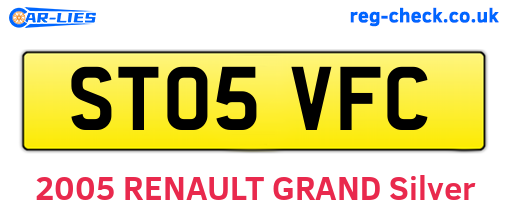 ST05VFC are the vehicle registration plates.