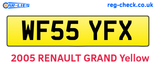 WF55YFX are the vehicle registration plates.