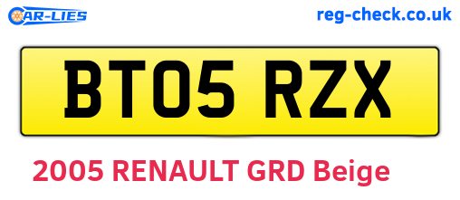 BT05RZX are the vehicle registration plates.