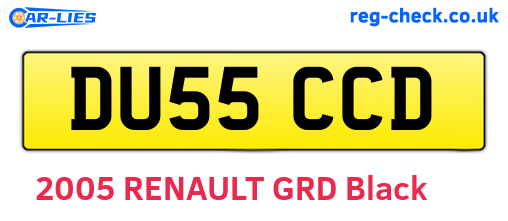 DU55CCD are the vehicle registration plates.