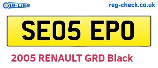 SE05EPO are the vehicle registration plates.