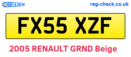 FX55XZF are the vehicle registration plates.
