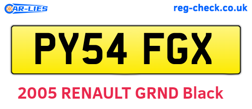 PY54FGX are the vehicle registration plates.