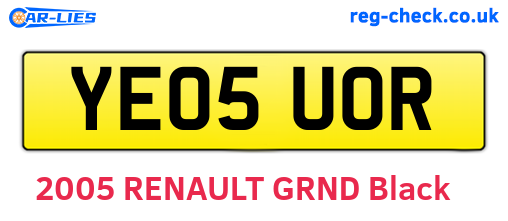 YE05UOR are the vehicle registration plates.