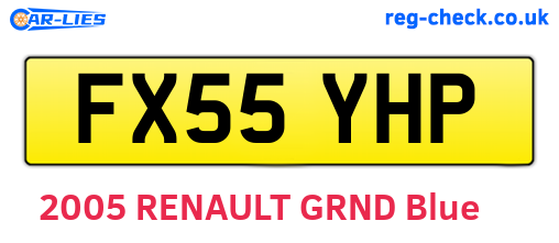 FX55YHP are the vehicle registration plates.