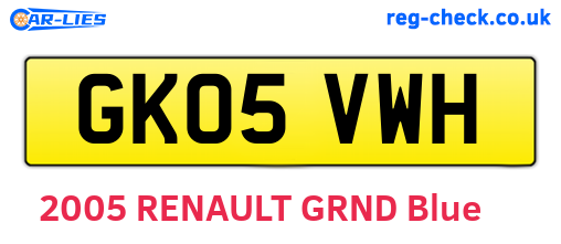 GK05VWH are the vehicle registration plates.
