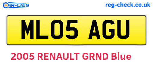 ML05AGU are the vehicle registration plates.