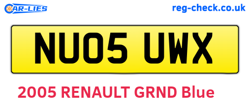 NU05UWX are the vehicle registration plates.