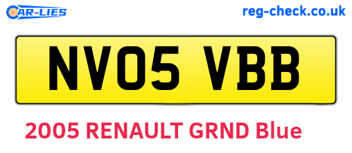 NV05VBB are the vehicle registration plates.