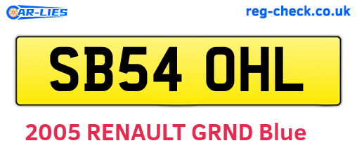 SB54OHL are the vehicle registration plates.