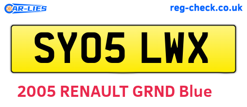 SY05LWX are the vehicle registration plates.