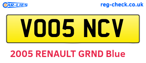 VO05NCV are the vehicle registration plates.