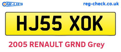 HJ55XOK are the vehicle registration plates.