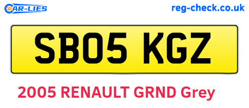 SB05KGZ are the vehicle registration plates.