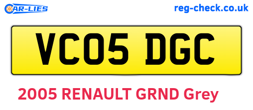 VC05DGC are the vehicle registration plates.