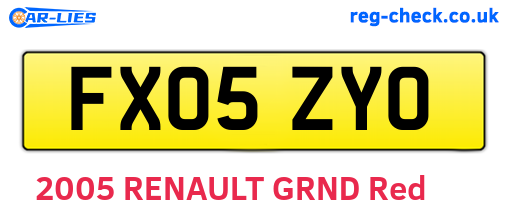 FX05ZYO are the vehicle registration plates.