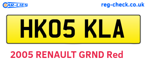 HK05KLA are the vehicle registration plates.