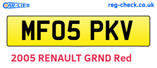 MF05PKV are the vehicle registration plates.