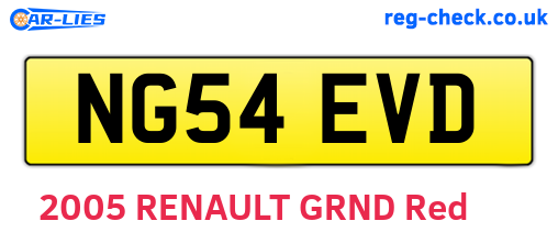 NG54EVD are the vehicle registration plates.