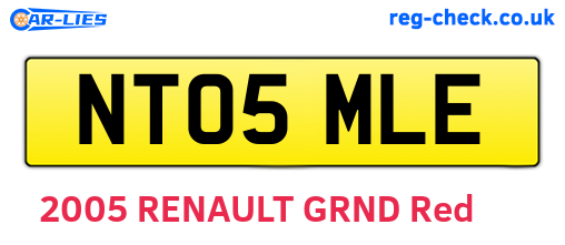 NT05MLE are the vehicle registration plates.