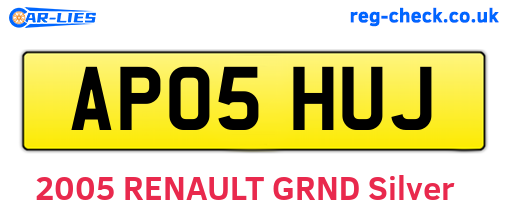 AP05HUJ are the vehicle registration plates.