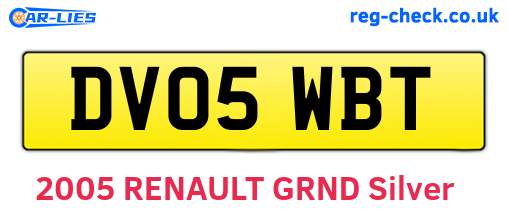 DV05WBT are the vehicle registration plates.