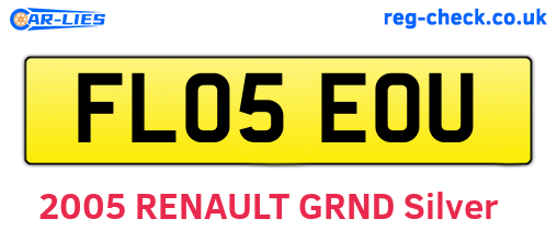 FL05EOU are the vehicle registration plates.