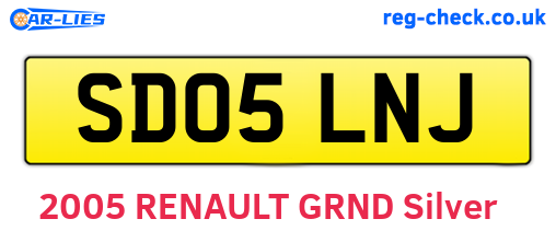 SD05LNJ are the vehicle registration plates.