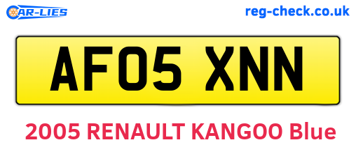 AF05XNN are the vehicle registration plates.
