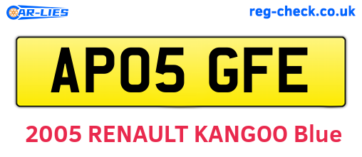 AP05GFE are the vehicle registration plates.