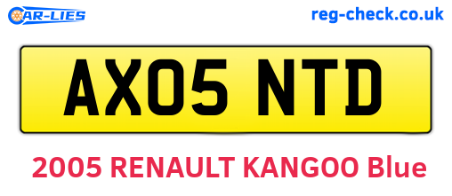 AX05NTD are the vehicle registration plates.